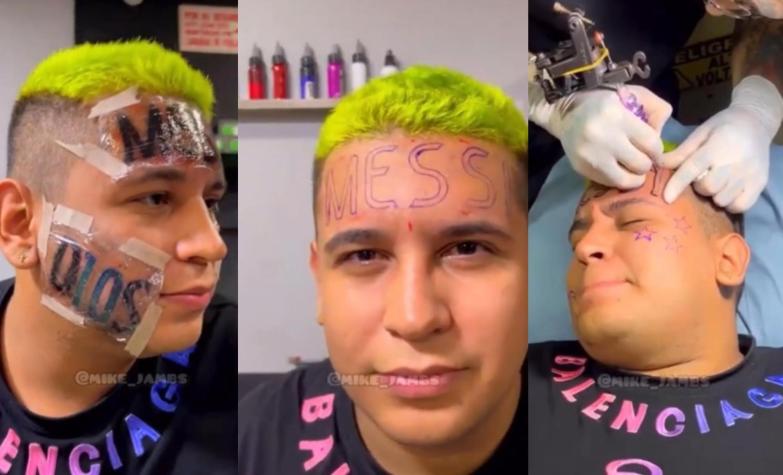Hincha argentino se hizo un impactante tatuaje en la cara!