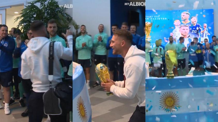 El tremendo recibimiento del Brighton para Alexis Mac Allister luego de alzar la Copa del Mundo