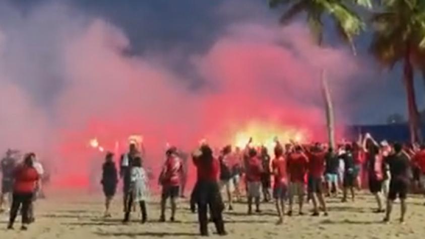 VIDEO | Hinchas de Ñublense enloquecen en su histórica visita a Río de Janeiro por la Copa Libertadores