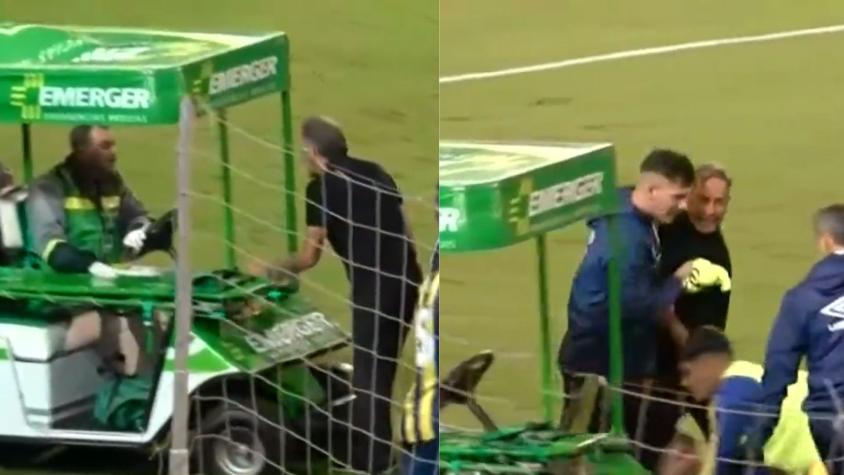¡Tuvo su noche de furia! Miguel Ángel Russo agredió a paramédico por sacar a jugador de la cancha