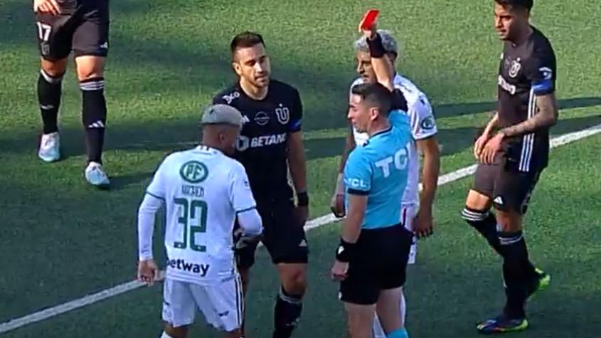 ¡Para qué te traje! Matias Zaldivia se fue expulsado en la U tras un insólito error contra Audax Italiano