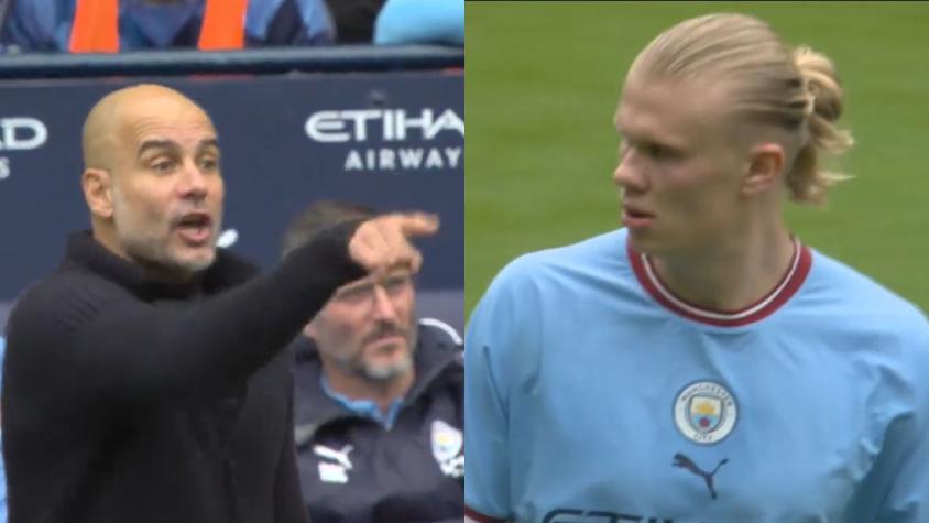 ¡Se enojó Pep! Guardiola le gritó de todo a Haaland por "regalar" un penal