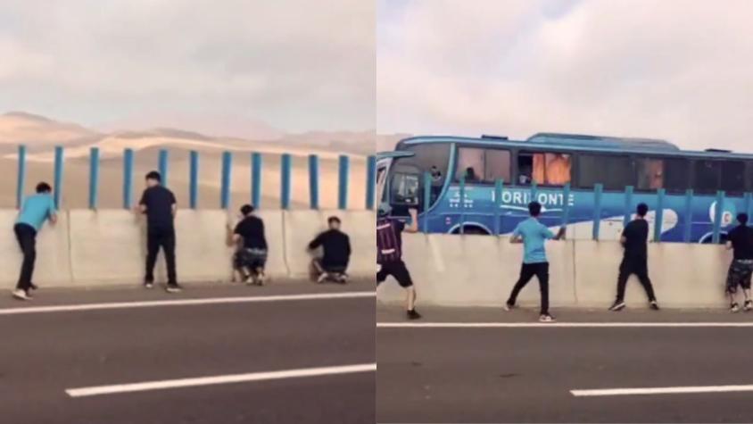 ¡Bochornoso! Hinchas de Deportes Iquique apedrearon bus que trasladaba a fanáticos de San Marcos de Arica tras perder en Copa Chile