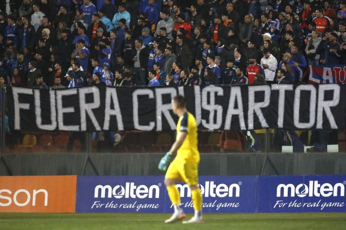 "Fuera 'Crusartor'": Hinchas de la U se manifestaron contra la dirigencia de Azul Azul