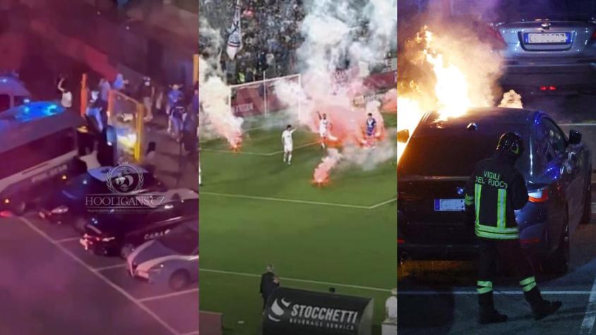Invasión, agresiones y autos quemados de jugadores: lo que dejó el descenso del Brescia a la serie C en Italia