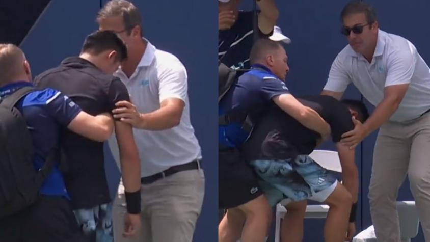 ¡Alertó a todos! Tenista chino se desplomó en pleno partido del ATP de Washington
