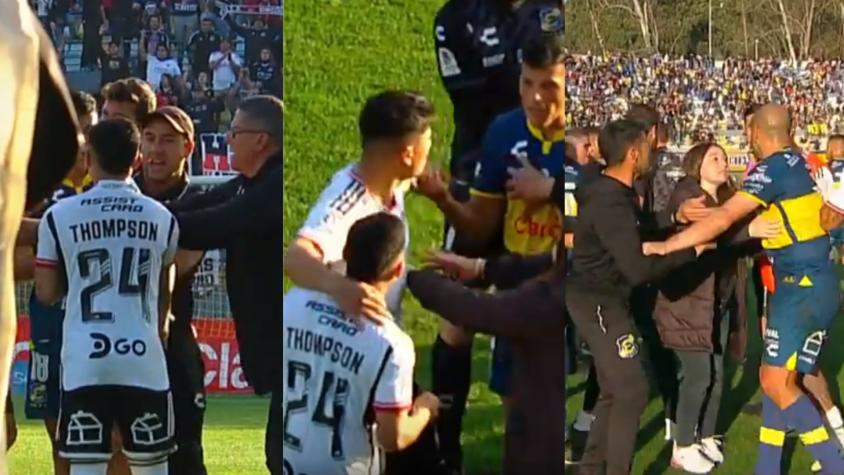 "Pendejo de mie...": El fuerte encontrón de Jordhy Thompson y Sebastián Sáez tras el triunfo de Colo Colo