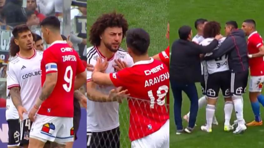 ¡Se encendieron los ánimos! El 'picante' encontrón que marcó el primer tiempo del clásico entre Colo Colo y la UC