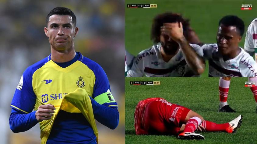 Cristiano Ronaldo y lesión de Luciano Sánchez / Créditos: AFP / Captura ESPN