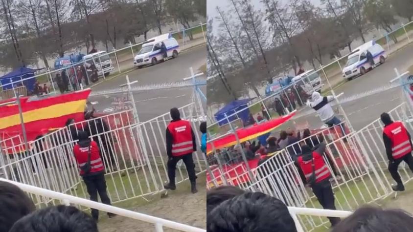 Querían botar la reja: Hinchas de Unión Española fueron captados haciendo desmanes en el partido frente a Magallanes