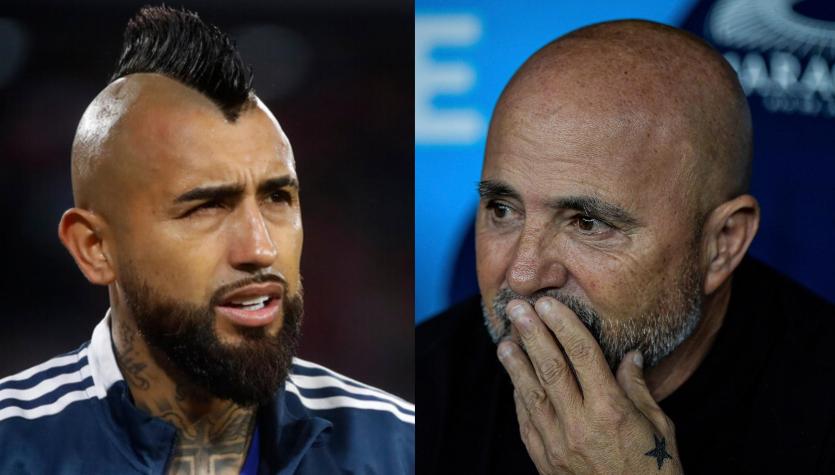 Arturo Vidal y Jorge Sampaoli - Créditos: Photosport