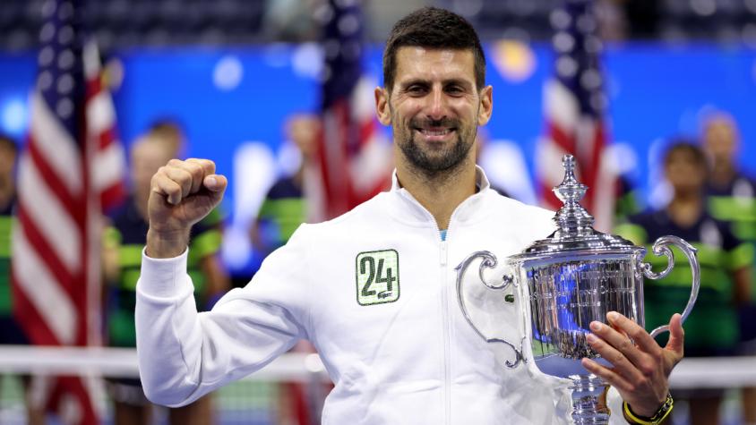 Novak Djokovic gritó campeón en el US Open 2023. Crédito: @ATPTour_ES.