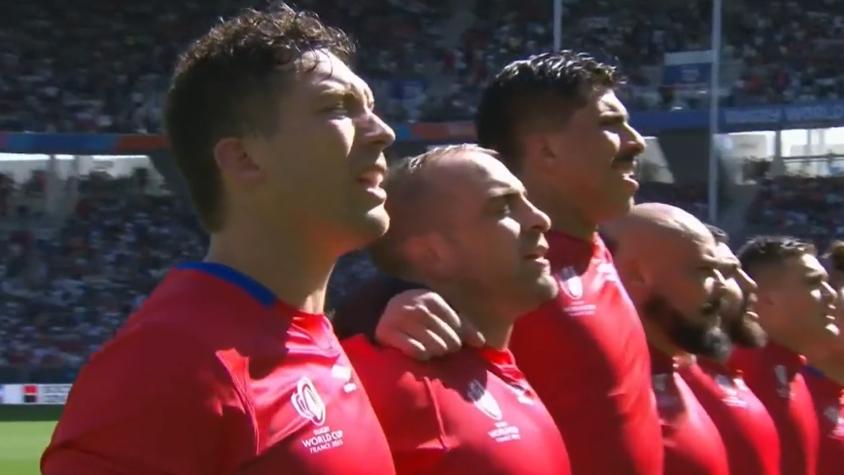 Los Cóndores se emocionaron con el himno chileno - Crédito: Captura.