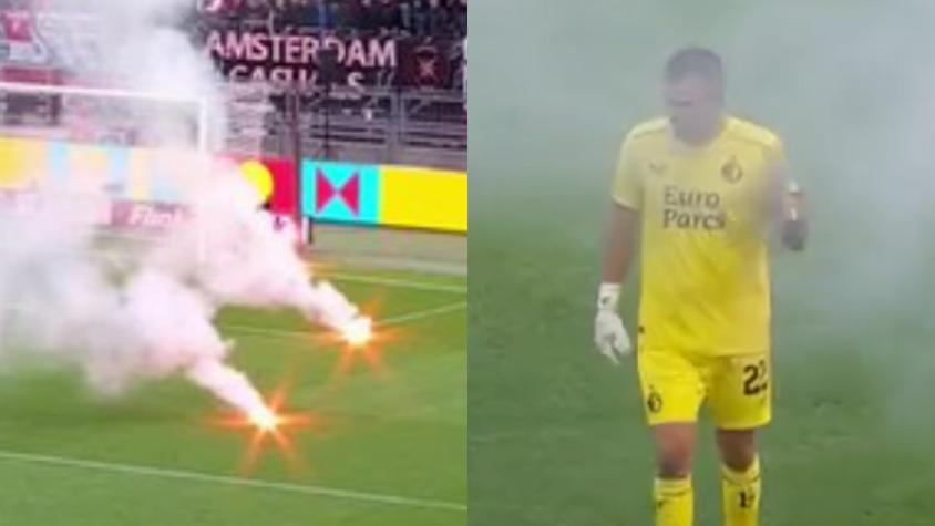 No solo pasa en Chile: Incidentes suspendieron partido del Ajax ante Feyenoord 