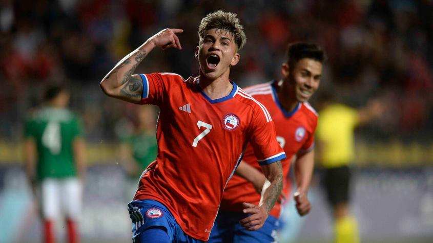 Maximiliano Guerrero anotó en el estreno de La Roja Sub 23 en Santiago 2023 - Crédito: Agencia Uno.