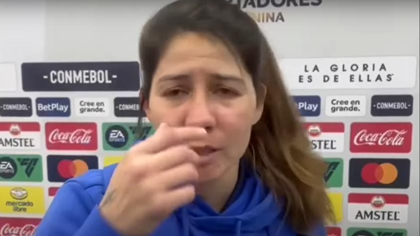Carla Guerrero no ocultó su tristeza tras la eliminación de la Copa Libertadores Femenina - Crédito: Captura de pantalla.