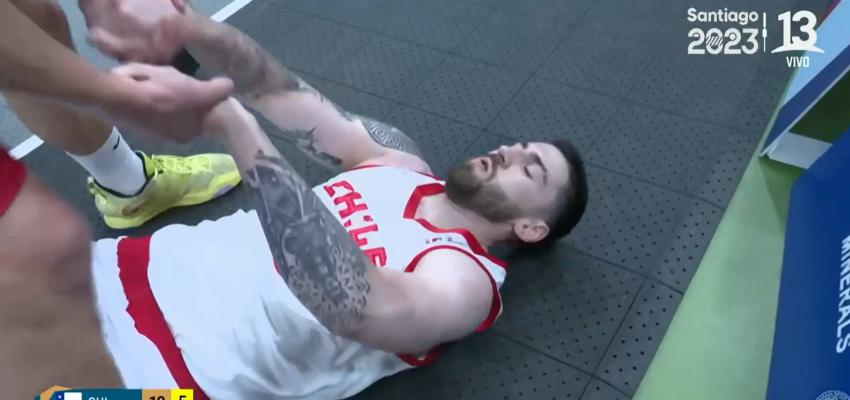 ¡Asustó a todos en el Team Chile! El fuerte golpe que se dio Carlos Lauler en el básquet 3x3 de Santiago 2023