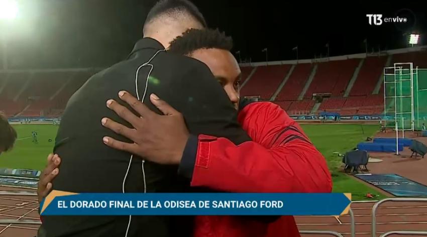 ¡Hasta las lágrimas! El emocionante encuentro de Santiago Ford con Sammis Reyes tras ganar el oro en Santiago 2023