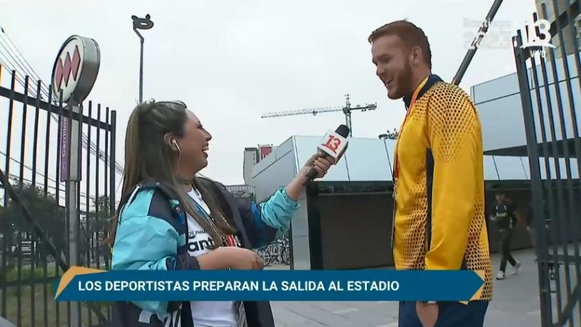 El percance que sufrió en vivo un deportista de Santiago 2023: "Voy al Metro a ver si encuentro una tienda..."