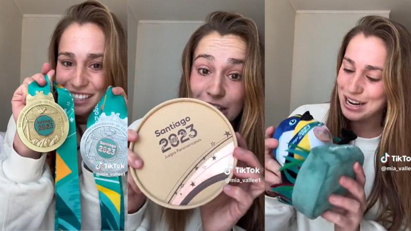 VIDEO | Deportista canadiense se derrite por las medallas de Santiago 2023 y se hace viral