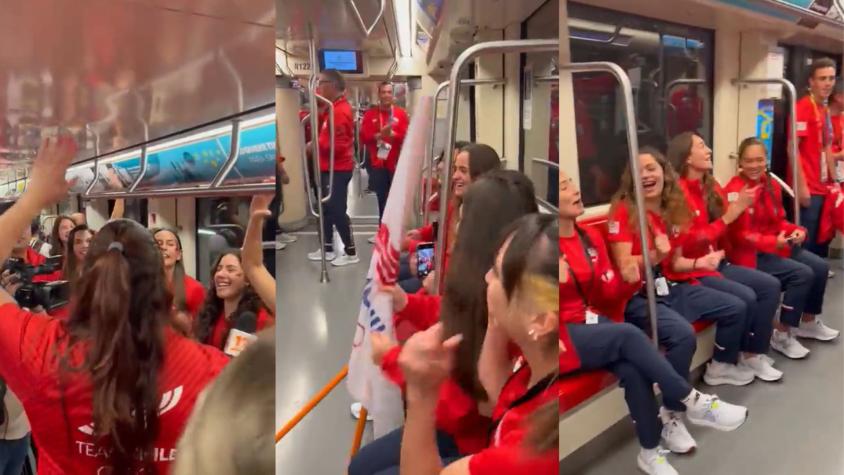 El emocionante video del Team Chile viajando en Metro para la inauguración de Santiago 2023