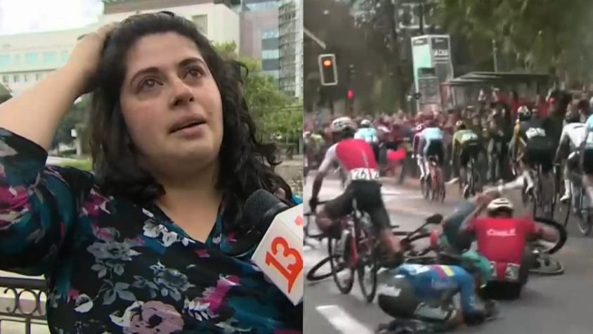 VIDEO| "Da pena": Esposa de ciclista chileno rompe en llanto tras el grave accidente que sufrió en la carrera