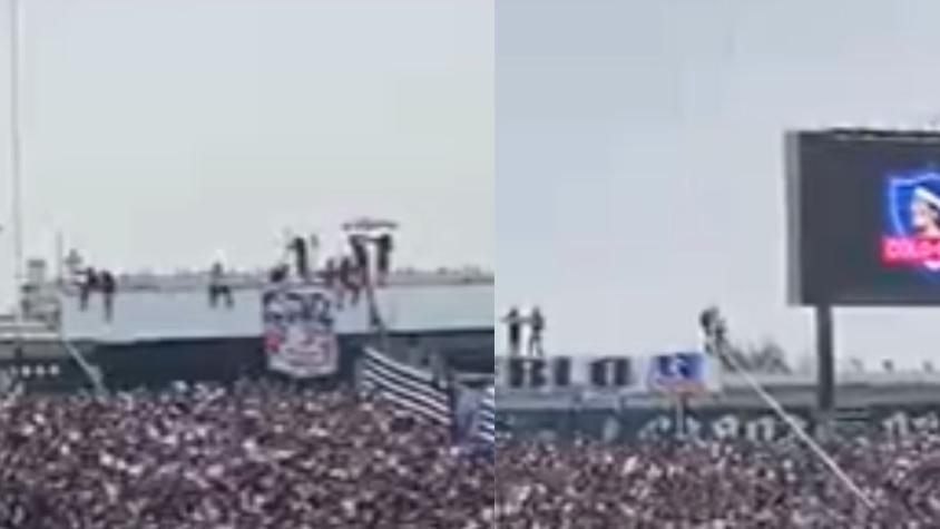 Hinchas de Colo Colo se ganaron todo el repudio por arriesgada maniobra en el techo del Monumental