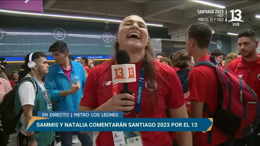 Natalia Duco armó la fiesta del Team Chile en el Metro rumbo al Estadio Nacional