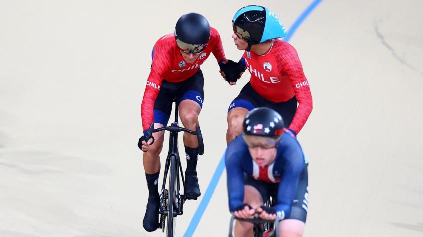 ¡A media rueda! El Team Chile rozó el podio en la madison masculina del ciclismo en Santiago 2023