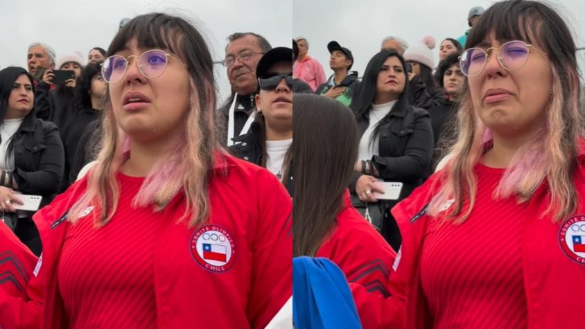 VIDEO | No aguantó las lágrimas: Seleccionada nacional fue captada llorando mientras cantaba himno de Chile en Santiago 2023