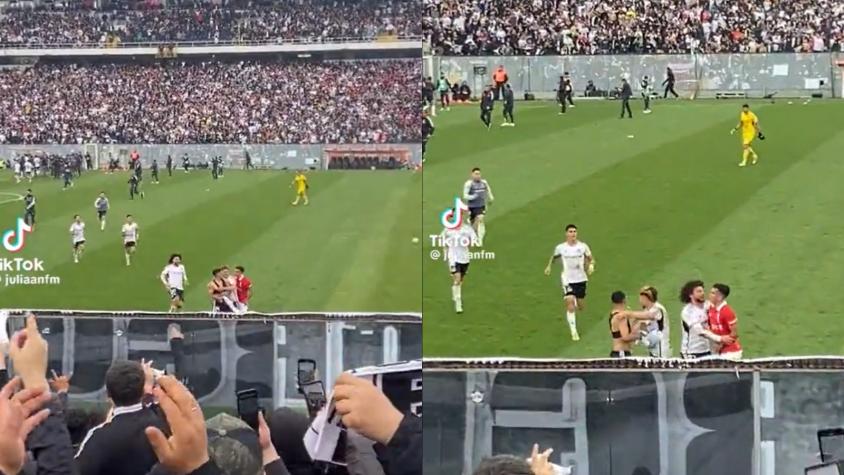 VIDEO | ¡Lo detuvieron los albos! Ignacio Saavedra fue a encarar a Jordhy Thompson tras el Clásico en el Monumental