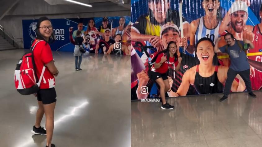 Campeona olímpica quedó impactada al ver su rostro en un mural de Santiago 2023: "Tú también puedes hacerlo"