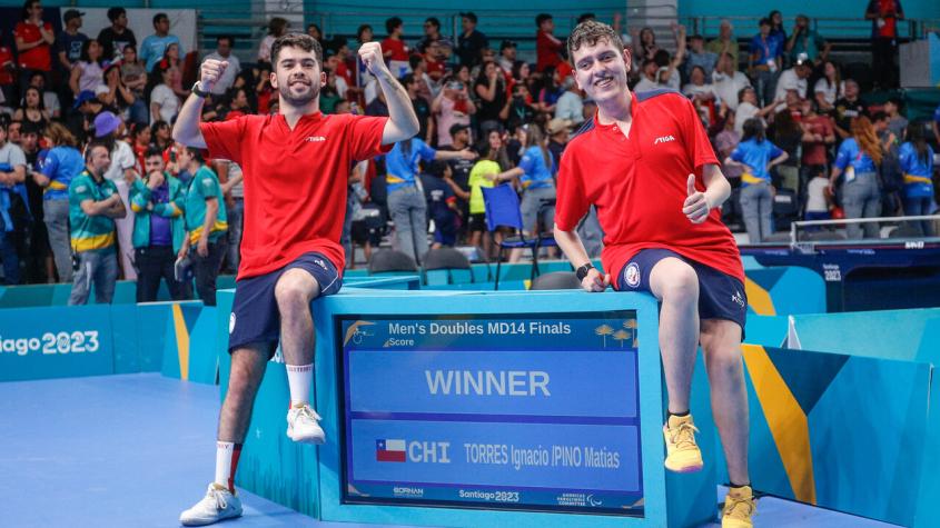 Ya son 10 medallas de oro: Ignacio Torres y Matías Pino consiguen la presea dorada en el para tenis de mesa
