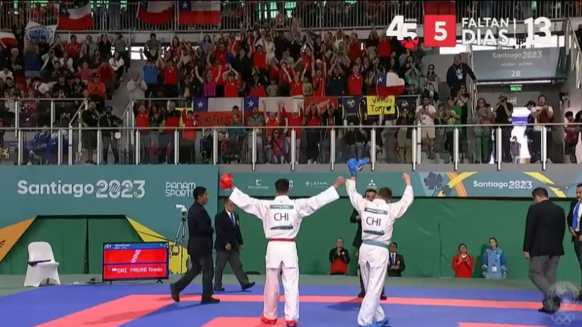VIDEO | La emotiva semifinal entre Tomás Freire y Camilo Velozo en el karate de Santiago 2023
