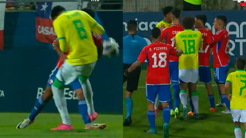 VIDEO | La violenta patada a Daniel Gutiérrez que desató la furia de la Roja Sub 23 en la final de Santiago 2023
