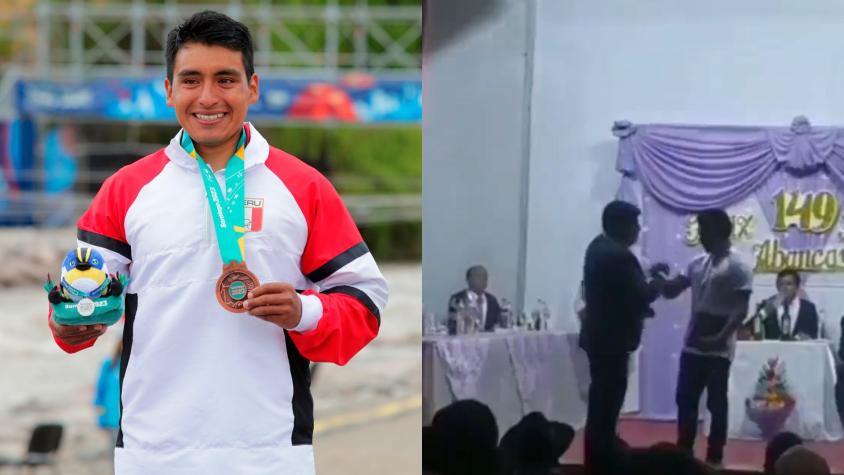 Medallista peruano fue condecorado por alcalde de su ciudad y rechazó el premio en plena ceremonia: "Usted me negó el apoyo"