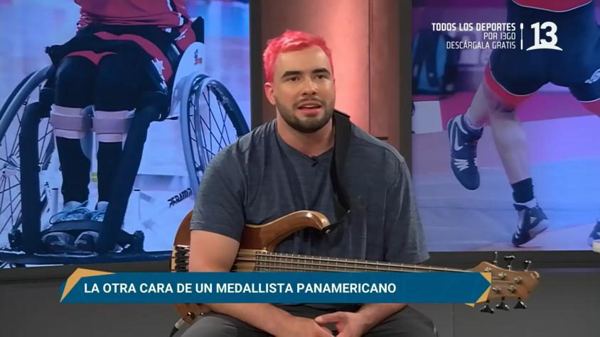 La otra cara de un medallista panamericano: Lucas Nervi se lució tocando el bajo en Canal 13