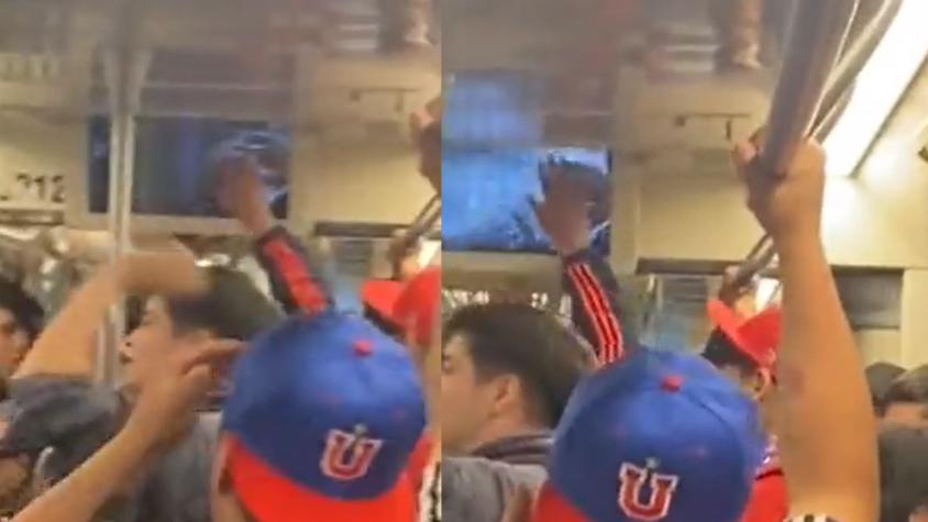 Vergüenza: hincha de Universidad de Chile rompió la pantalla del Metro de Santiago sin pudor