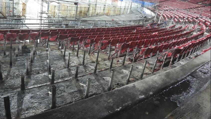 Los daños al Estadio Nacional en la Supercopa 2024 - Crédito: Agencia UNO