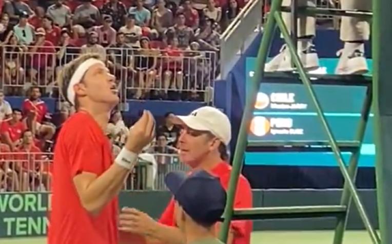 Nicolás Jarry se enfureció en el duelo de Copa Davis - Crédito: Captura.
