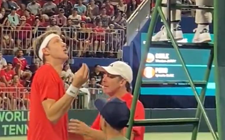 El ataque de furia de Nicolás Jarry tras recibir un warning en la Copa Davis
