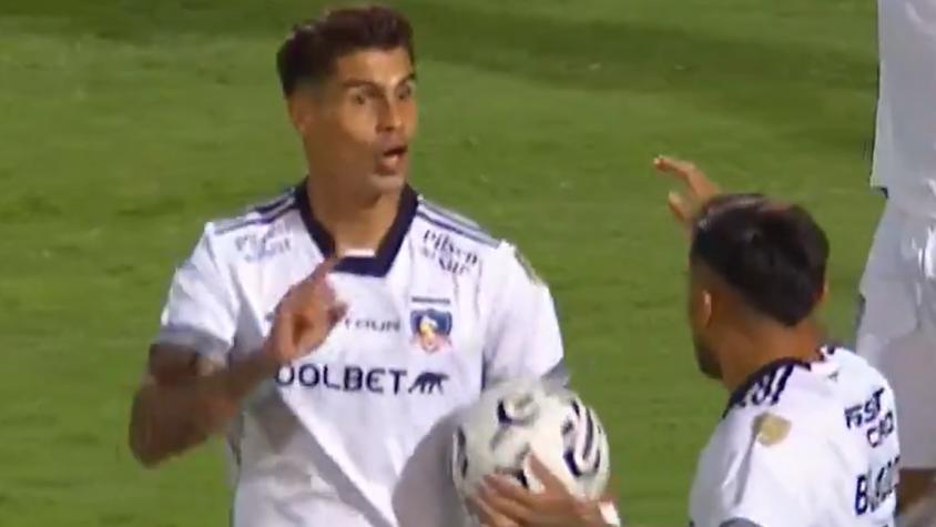 A Colo Colo le anularon un gol de Erick Wiemberg por offside - Crédito: Captura.