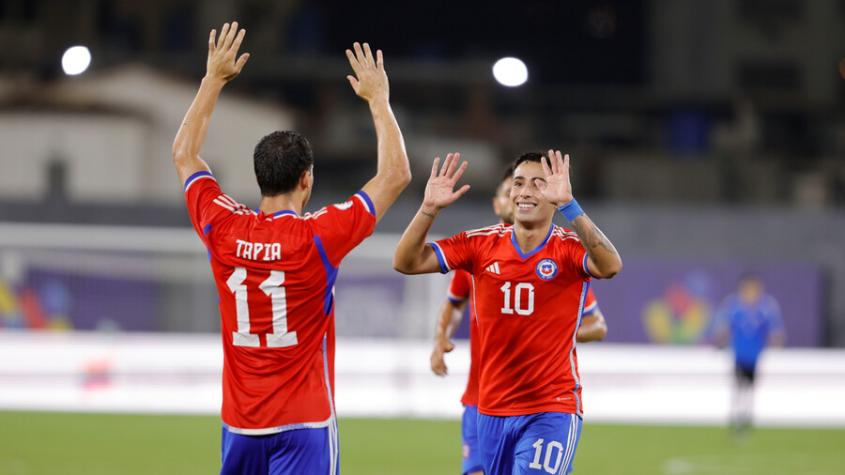 Gonzalo Tapia y Lucas Assadi anotaron en el cierre de la participación de la Roja Sub 23 en el Preolímpico - Crédito: Photosport.