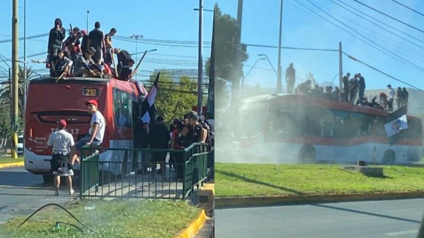 Caos total: Barristas de Colo Colo secuestran micros previo al 'Arengazo'