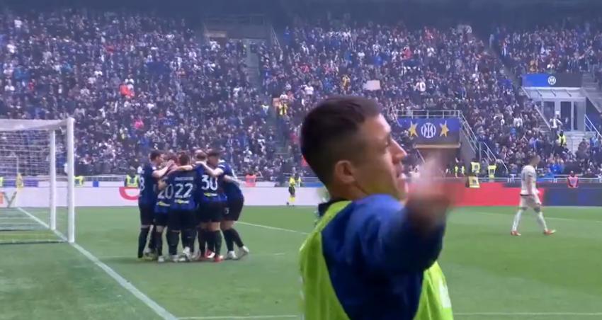 El gesto de Alexis Sánchez a Simone Inzaghi durante la celebración de gol de Inter de Milán 