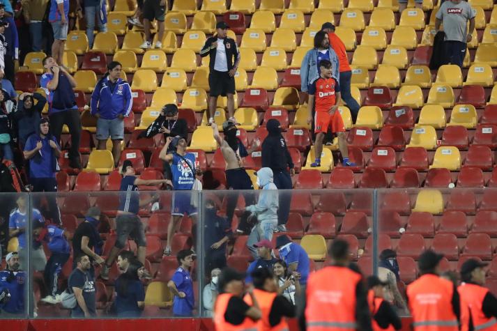 Revelan imágenes de los desmanes provocados por hinchas de U de Chile y Unión Española