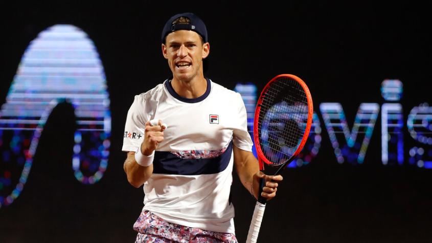 Diego Schwartzman reaccionó tras los triunfos de los chilenos en Roma - Crédito: Photosport.