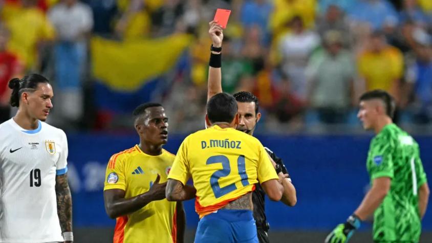 La tonta tarjeta roja que complica a Colombia ante Uruguay por Copa América 2024