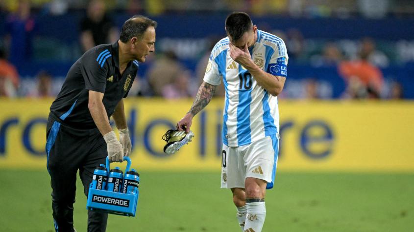 El desconsolado llanto de Lionel Messi tras salir lesionado en la final de la Copa América 2024