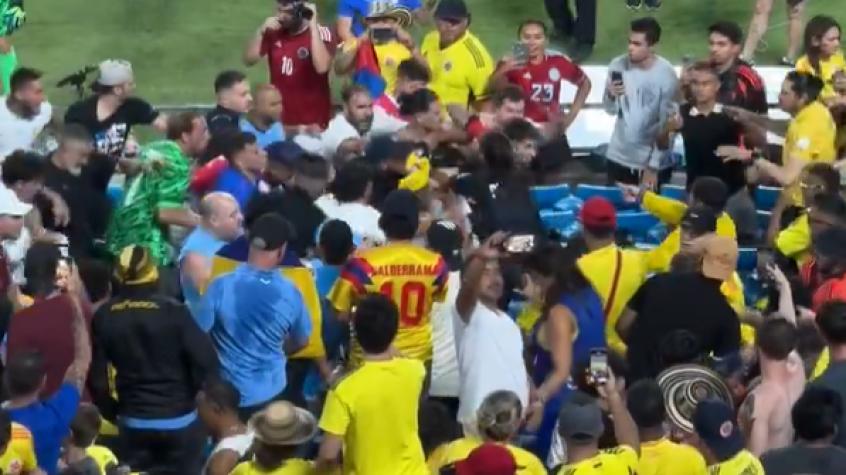 ¡Dramático final en la Copa América! Jugadores de Uruguay enfrentaron a hinchas de Colombia